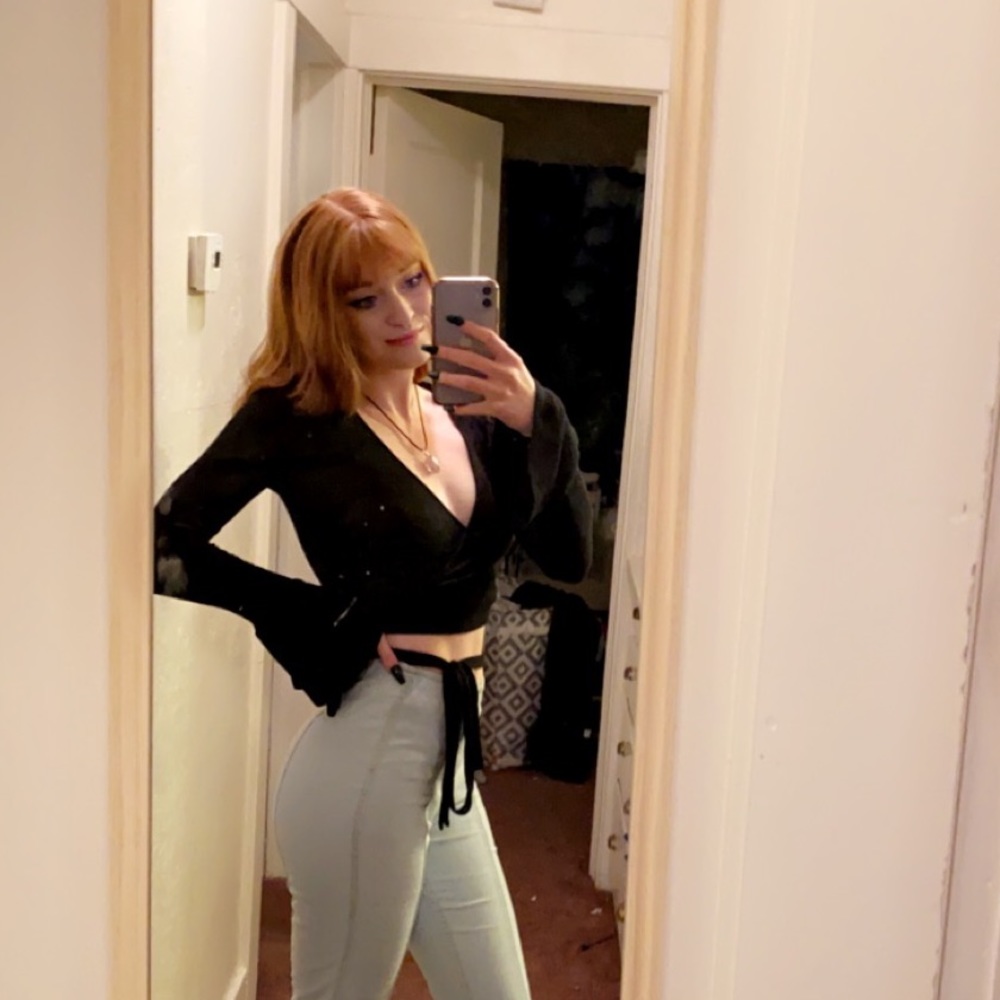 Urban Outfitters black crossover tie going out top.